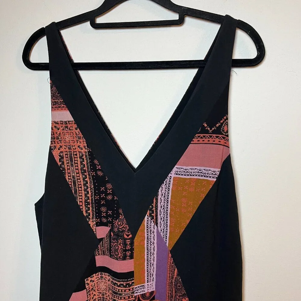 Free People All Patched Up Jumpsuit Pink Purple X-Small Patchwork‎ Boho Wide Leg